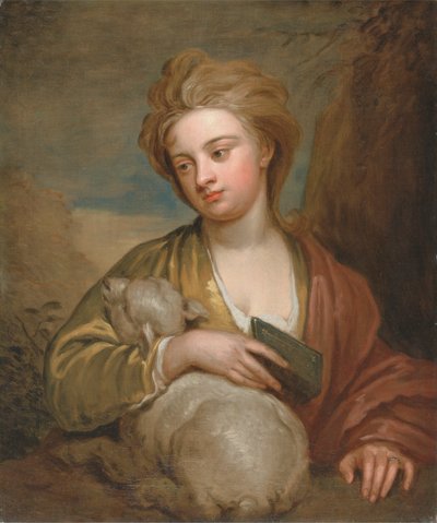 聖アグネスとしての女性の肖像、伝統的にキャサリン・ヴォスとして識別される 作： Sir Godfrey Kneller