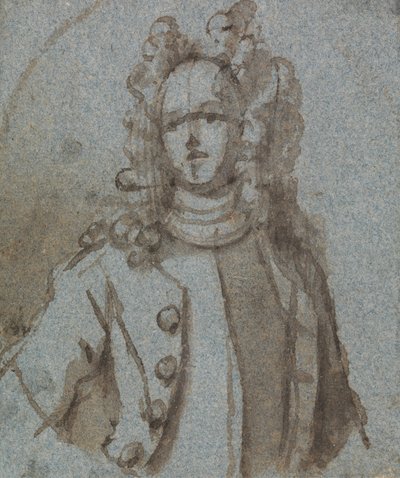 Retrato de um homem usando uma peruca de fundo completo 作： Sir James Thornhill