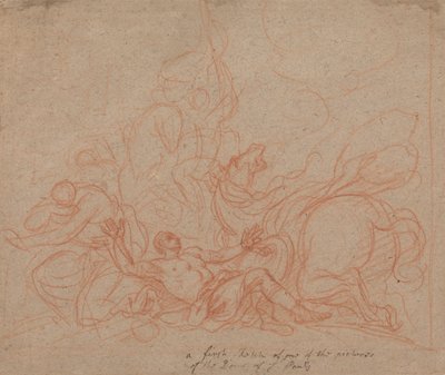 聖パウロ大聖堂のドームのための「聖パウロの回心」のスケッチ 作： Sir James Thornhill