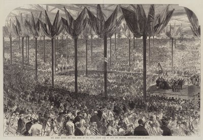 ケンジントンゴアのロイヤルアルバート芸術科学ホールの最初の石を産む女王 作： Sir John Charles Robinson