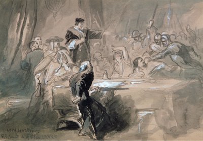 「ヘイスティングス卿の逮捕」、c1856-1859 作： Sir John Gilbert