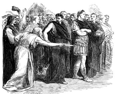 「3月のイデスに気をつけろ」、1858年 作： Sir John Gilbert