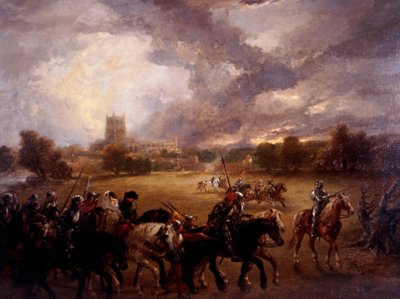 「アンジューのマーガレットがテュークスベリーの戦いの後に捕虜になった」、1875 年。 作： Sir John Gilbert