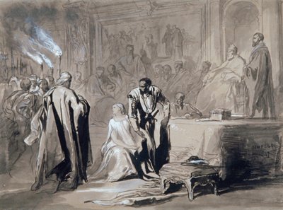 「元老院の前のオセロとデズデモナ」、1847年。 作： Sir John Gilbert