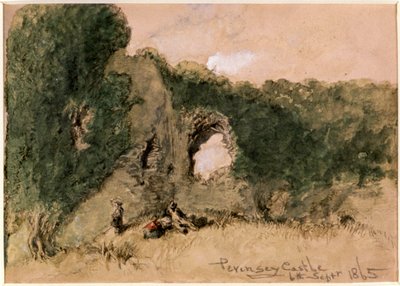 ペベンシー城、イーストサセックス、1865年 作： Sir John Gilbert