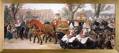 ウェールズの王子と王女の馬車の行進、ロンドン、1884年 作： Sir John Gilbert
