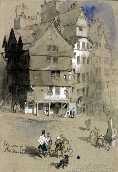 ジョージ・マッケンジー卿の家、エジンバラ、スコットランド、1845 作： Sir John Gilbert