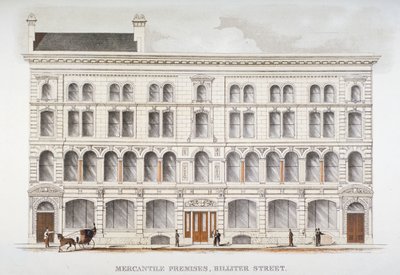商館の眺め、ビリター通り、ロンドン市、1875 年 作： Sir Joseph Causton and Sons