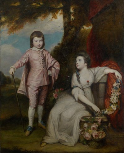 ジョージ・カペル、子爵マルデン（1757-1839）、レディ・エリザベス・カペル（1755-1834、1768）。 作： Sir Joshua Reynolds