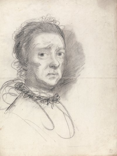 年配の女性の頭。 ラファエルの論争からの研究 作： Sir Joshua Reynolds