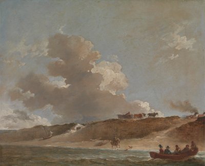 フェリーボートのある海岸風景 作： Sir Peter Francis Bourgeois