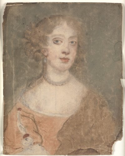 女性の頭と肩の肖像画 作： Sir Peter Lely