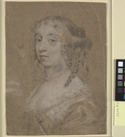 女性の頭と肩の肖像画 作： Sir Peter Lely