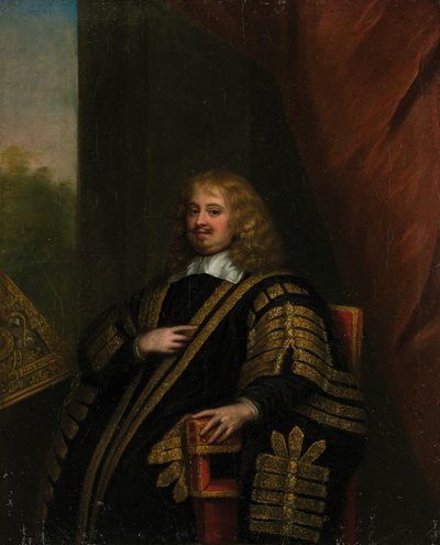 サー・エドワード・ハイド、クラレンドン伯爵 (1609-1674) の肖像。 作： Sir Peter Lely