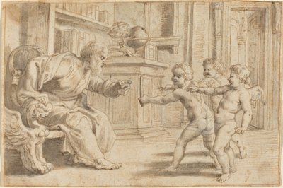 人間の深さの知覚をテストする Putti 作： Sir Peter Paul Rubens