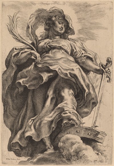 雲の中の聖カタリナ 作： Sir Peter Paul Rubens