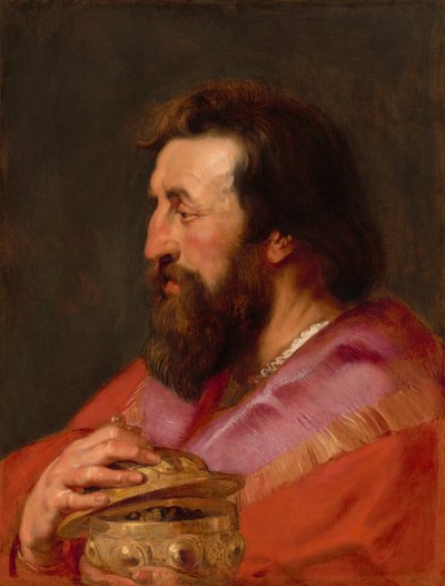 3 人の王の 1 人の頭: アッシリアの王メルキオール 作： Sir Peter Paul Rubens and Studio
