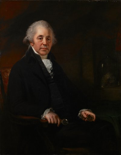 鉱物サンプルを保持しているマシュー・ボールトンの肖像。 作： Sir William Beechey