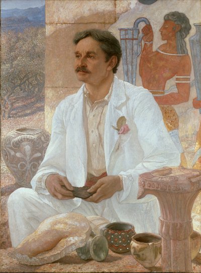 クノッソス宮殿の廃墟の中のサー アーサー エヴァンス、1907 年 作： Sir William Blake Richmond