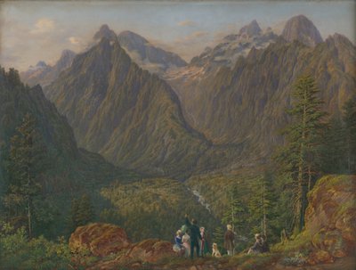 数字のあるタトラの風景、1855 作： Slovakian School