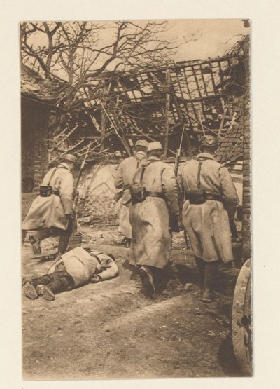 アトレヒトの戦い (5 月 9 日から 6 月) は、ドイツ軍にとって非常に血なまぐさいものでした。 (...) ここにノイヴィル征服のエピソードがあります (...) (オブジェクトのタイトル) 12 cartes postales illustrées de la Grande Guerre / Pochette No 2 (オブジェのシリーズタイトル) 作： Sémaphore