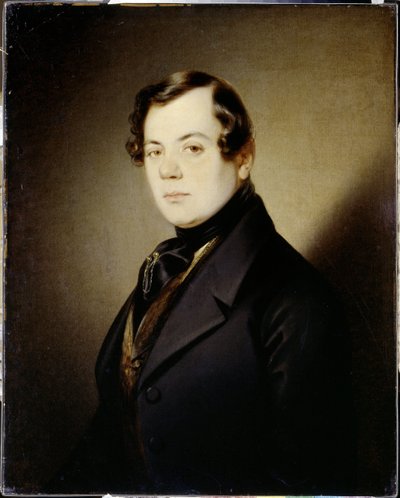詩人ウラジミール・グリゴリエヴィチ・ベネディクトフの肖像 (1807-1873) (詩人ウラジミール・G. ベネディクトフの肖像) - Peinture de Sandor Kozina (1808-1873), huile sur toile (67x54 cm), 1840年頃 - A. プーシキン記念博物館, St . サンクトペテルブルク (ロシア) 作： Sándor Kozina