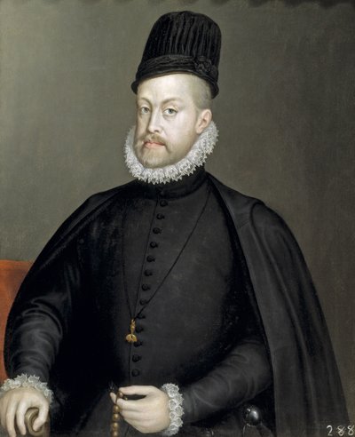 フィリップ2世の肖像1527-1598年、スペイン国王とポルトガル、1565年 作： Sofonisba Anguissola