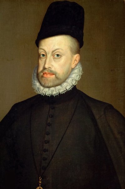フィリップ 2 世 1527 年から 1598 年、スペインとポルトガルの王の肖像、1568 年。 作： Sofonisba Anguissola