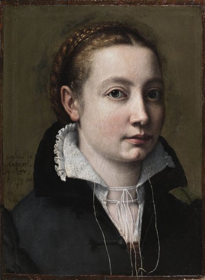 自画像、1558年 作： Sofonisba Anguissola