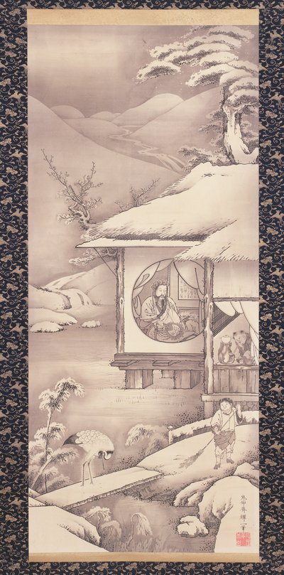 Lin Bu (Lin Hequing) c.1775 (紙にインク) 作： Soga Shohaku