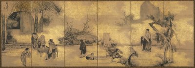 ワインカップの8つの不滅、後の1700年代。 作： Soga Shohaku