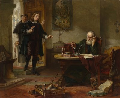 ガリレオ・ガリレイを訪れたジョン・ミルトン。 1847 作： Solomon Alexander Hart