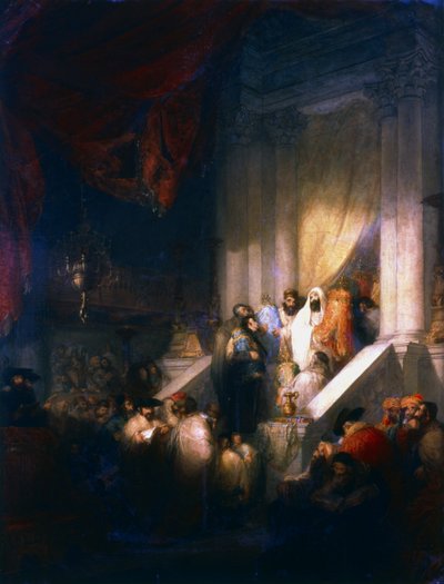シナゴーグでの律法の書簡の朗読、1831 年 作： Solomon Alexander Hart