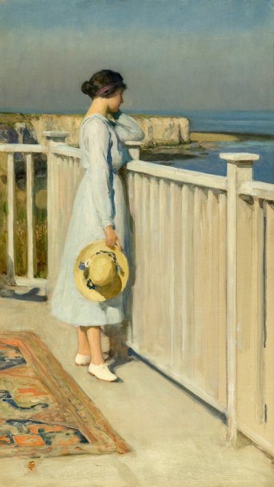 私のスタジオの屋根から、1909年頃（キャンバスに油彩） 作： Solomon Joseph Solomon