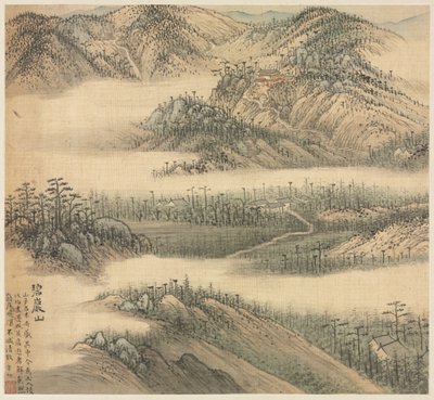 ビヤン山の崖、1500年代。 作： Song Xu