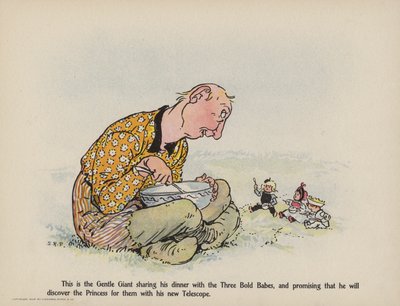 3人の大胆な赤ん坊のさらなる行動』の挿絵（カラーリトグラフ） 作： Sophia Rosamond Praeger