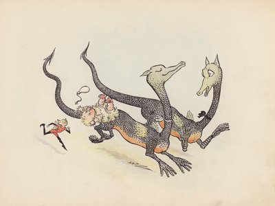 S Rosamond Praegerによる『Little Twin Dragons』のイラスト（カラーリトグラフ） 作： Sophia Rosamond Praeger