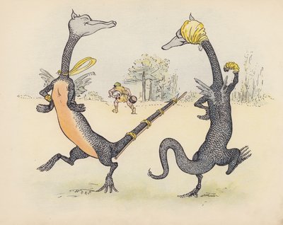 S Rosamond Praegerによる『Little Twin Dragons』のイラスト（カラーリトグラフ） 作： Sophia Rosamond Praeger