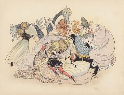 S Rosamond Praegerによる『Little Twin Dragons』のイラスト（カラーリトグラフ） 作： Sophia Rosamond Praeger