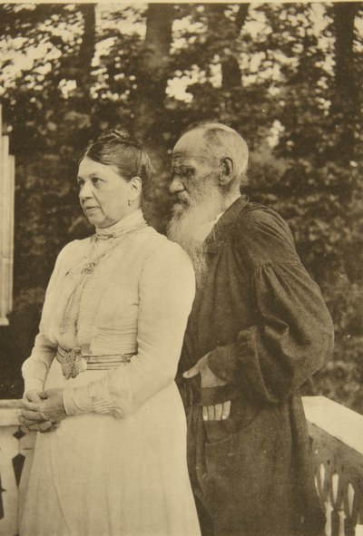 ロシアの作家レオトルストイと彼の妻、ソフィア、ロシア、1890年代。 作： Sophia Andreevna Tolstaya