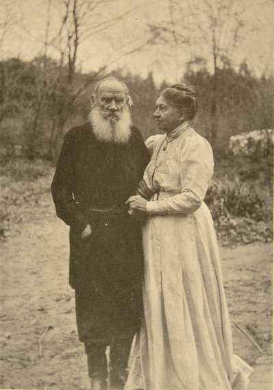 ロシアの作家レオトルストイとその妻、ロシアのソフィア、1910年9月23日。 作： Sophia Andreevna Tolstaya