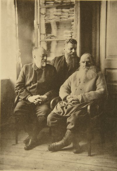 ロシアの作家レオトルストイと政治家ミハイルスタホビッチ、ミハイルスコーティン、1900年代 作： Sophia Andreevna Tolstaya