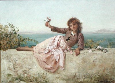 イタリア・カプリ島の花売り 1875年頃 （油彩・キャンバス） 作： Sophie Anderson