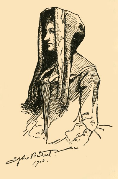 元の衣服から取られたCamletフード、c1702、1903、1937。 作： Sophie B. Steel