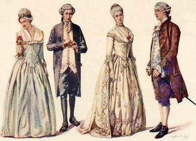 ジョージ2世の統治時代の服1760-1776、1903、1937。 作： Sophie B. Steel