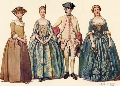 ジョージ1世および2世の時代の服装1725-1745、1903、1937。 作： Sophie B. Steel