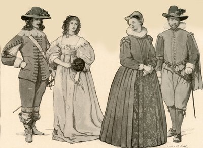 ジェームズ1世-チャールズ1世の統治時代の服1607-1640、1903、1937。 作： Sophie B. Steel