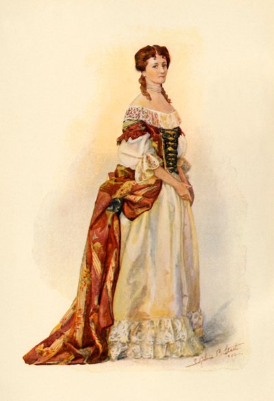 バルバドスコロニーc1685、1903、1937で着用された赤いブロケードのガウン。 作： Sophie B. Steel