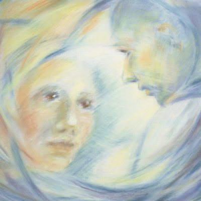 出会い, 2002 (紙にパステル) 作： Sophie Hacker