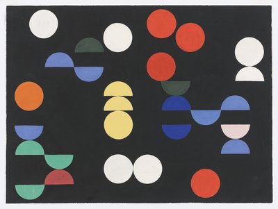 円と半円による構成 作： Sophie Taeuber Arp